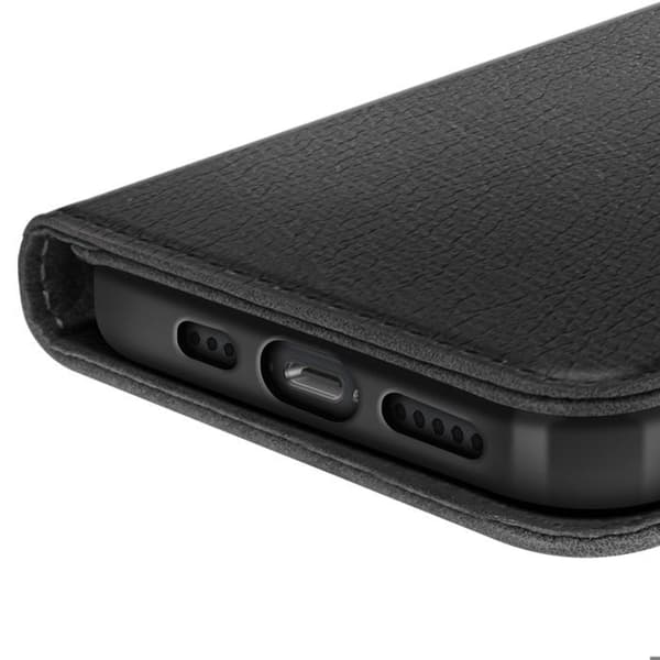 "Pungetui til iPhone 17. serie Chesterfield Prægning Standfunktion Sort" Svart