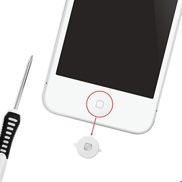 Hjemmeknap - AVIZAR - iPhone 4 - Hvid - Nem udskiftning Vit