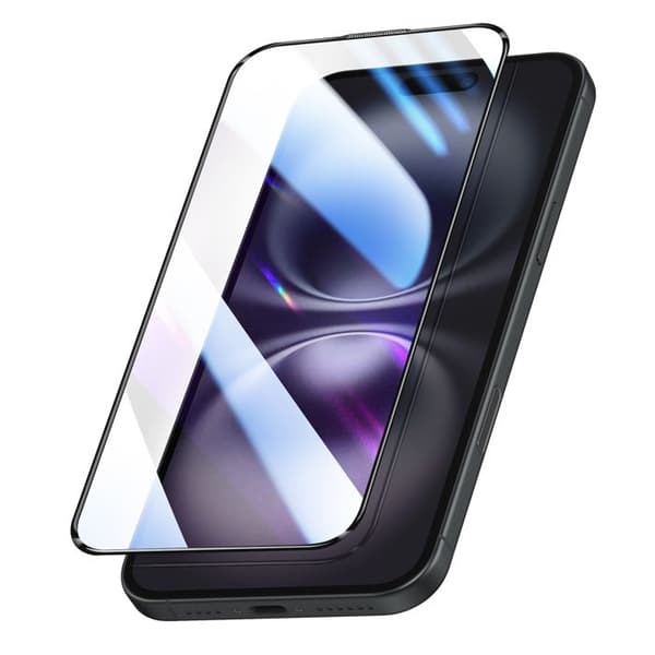 Härdat glas för iPhone 16 Plus / 15 Plus Stötsäker med installationskit Magic Box Zanaé Transparent Vit