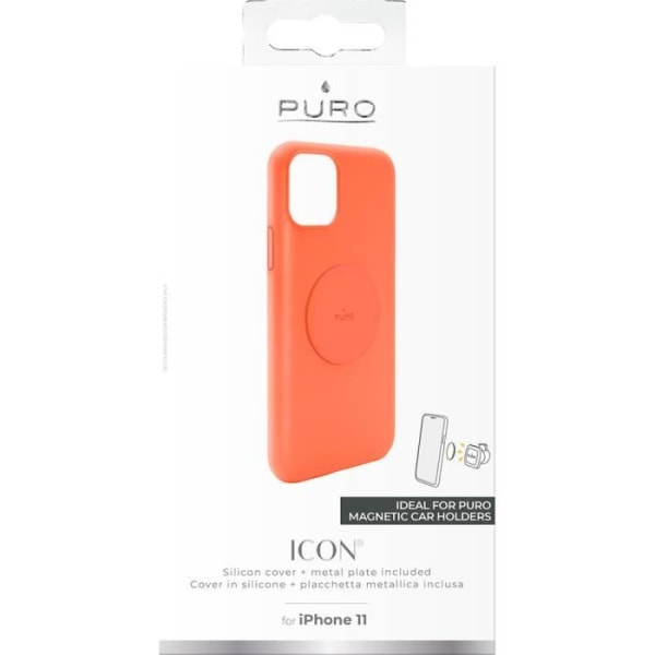 Icon Puro orange halvstyvt skal till iPhone 11