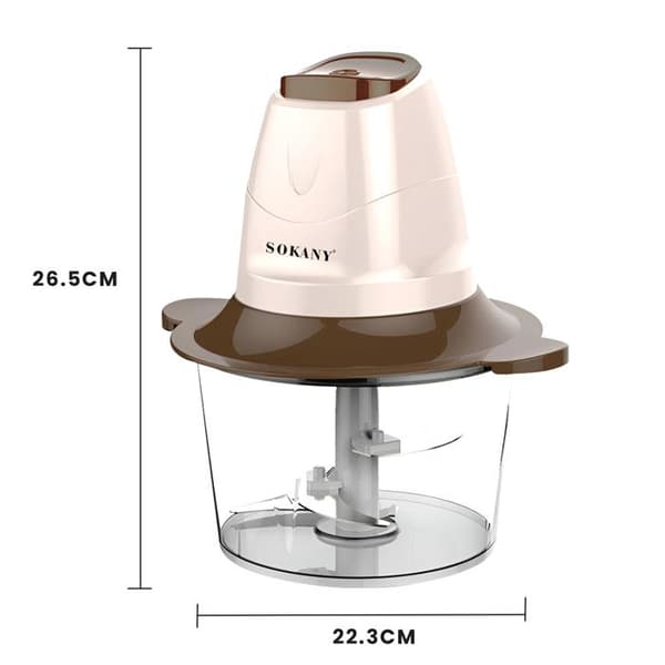 Elektrisk Hackare - SOKANY - SK-7006 - 300W - 2L - Dubbel Hastighet - Rostfritt Stål Brun / Beige