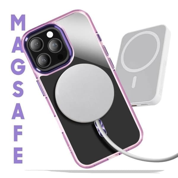 Coque MagSafe för iPhone 16 Pro Bakre Glas Lila Lila