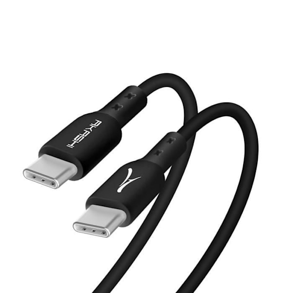 USB-C til USB-C-kabel Strømforsyning 3A Charge Sync Akashi Black