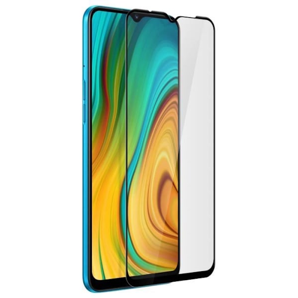 Beskyttelsesglas til skærm i hærdet glas til Realme C3 - AKASHI - Skrå kanter - Sort Svart