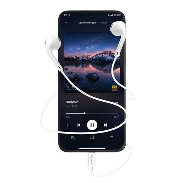 Hörlurar - MAYAXESS - Xiaomi 15T Pro - USB-C - Inbyggd mikrofon - Vit Vit