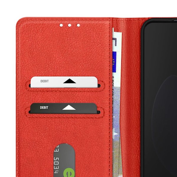 Fodral för Oppo Reno 13 F / 13 FS Klipp Plånbok och Videostöd Röd Röd