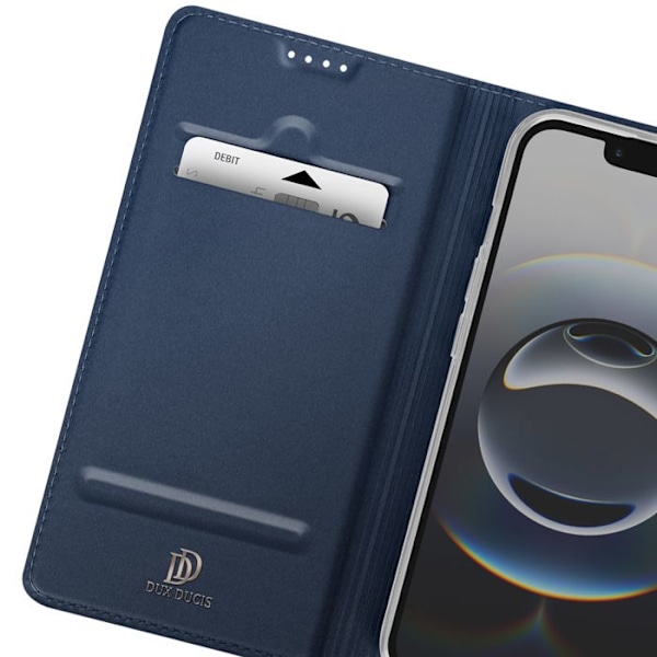 iPhone 16e kotelo Satin-vaikutus Korttipidike Video-tuki Dux Ducis Yösininen Blå