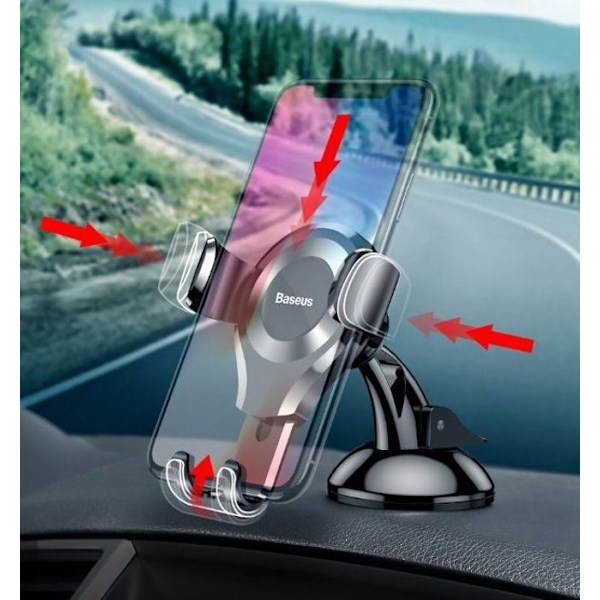 Bilholder - Baseus - Osculum - Automatiske kæber - 360° rotation - Sort Svart