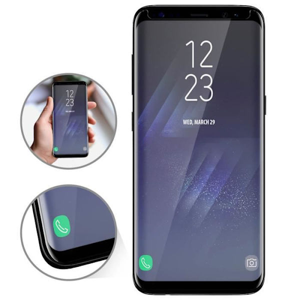 Hærdet glasfilm - Samsung - Galaxy S8 - Skærmbeskyttelse - Sort farve - Ultra-resistent Svart