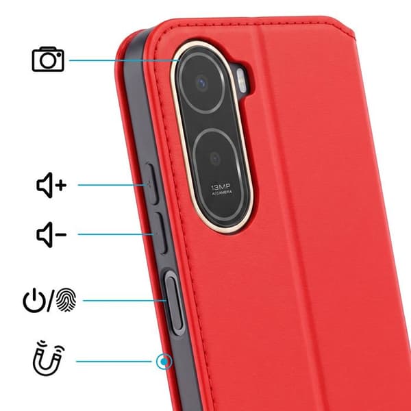 Fodral för Xiaomi Redmi A7 Pro Plånbok med Videostöd Röd Röd