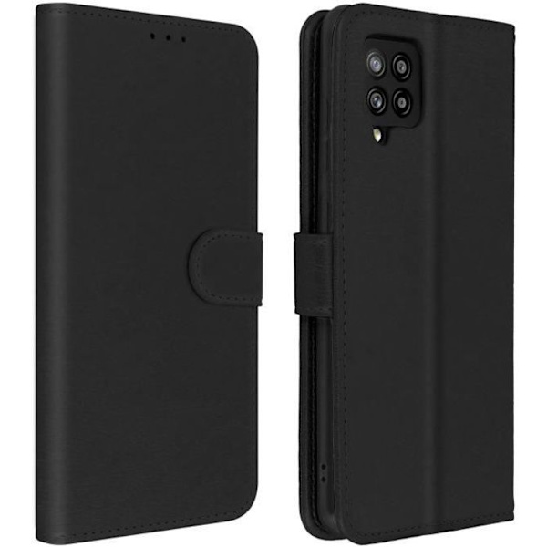 Etui til Samsung Galaxy A42 5G Fuldcover Kortholder Stativfunktion sort - AVIZAR - Fleksibel - Magnetisk svart
