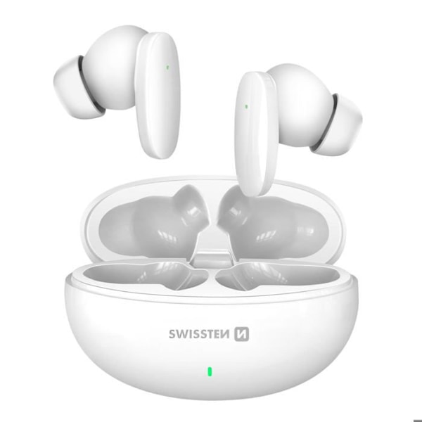 TWS-kuulokkeet Bluetooth 5.3 Musiikki ja Puhelut 230mAh USB-C Swissten Valkoinen
