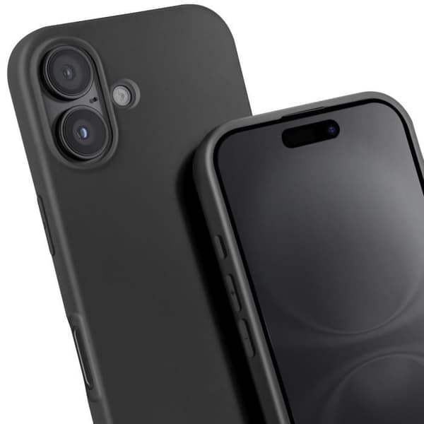 Coque Cordon - Corda - iPhone 16 - Svart - Semi-rigid - Soft touch Svart