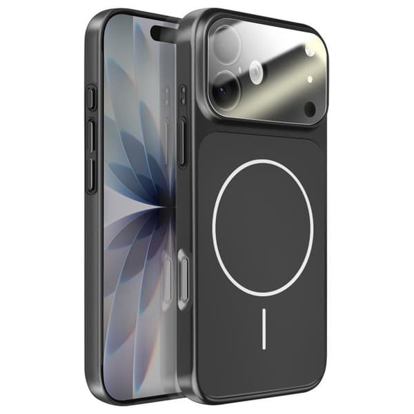 MagSafe-cover til iPhone 17, hård med glasbeskyttelse til kamera, sort Svart