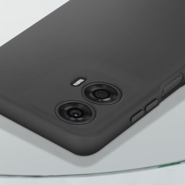 Taske til Motorola Moto G24 og G04 Silikone Soft-touch med strop Sort Svart