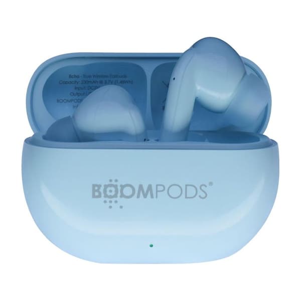 TWS-hörlurar Bluetooth 5.3 Extra Bass Modell EchoBuds Boompods Ljusblå Himmelsblå