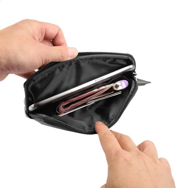 Äkta läder Smartphone Bälte Case Storlek 145x85mm Bältesögla - Svart - AVIZAR Svart