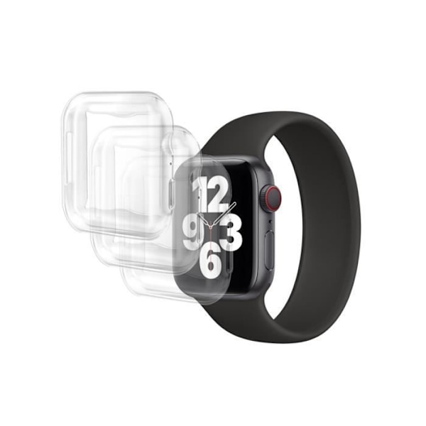 Paket med 3 fodral för Apple Watch 40mm Full Protection i Eko Transparent TPU Transparent