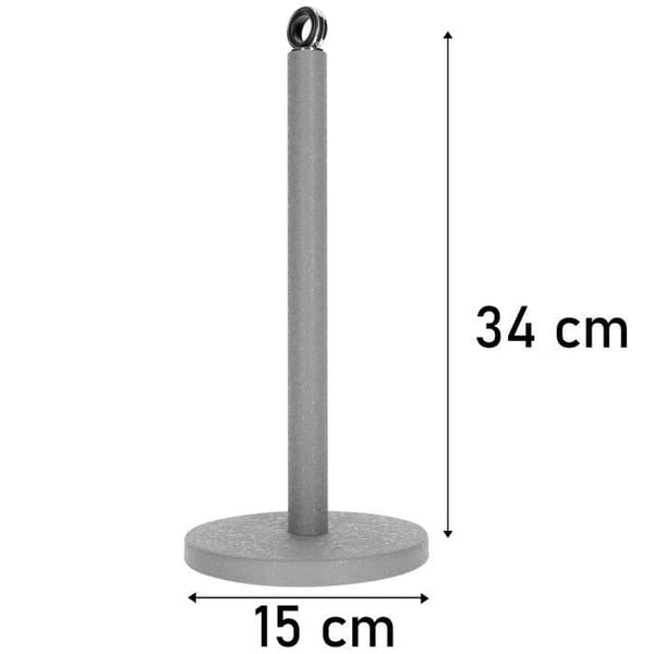 Køkkenrulleholder - CHEFFINGER - Stenlook - Tung Base - Metal - Grå Grå