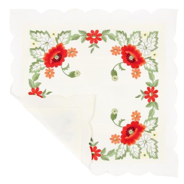 Kuddöverdrag - AVIZAR - Set om 2 - 40x40 cm - Broderade - Blomsterdesign Vit