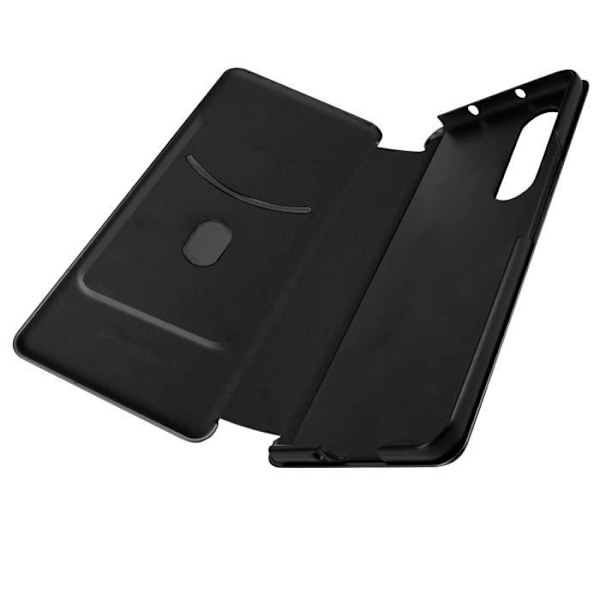 Hus til Samsung Galaxy Z Fold 3 - AVIZAR - Kortholder med rem - Sort kulstofeffekt Svart