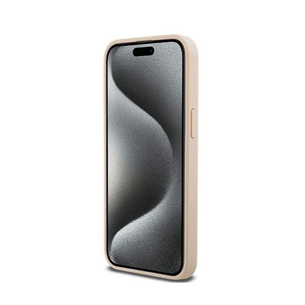 DKNY Læder Mono Stripe & Metal Logo - Etui til iPhone 15 Pro Max (Pink)
