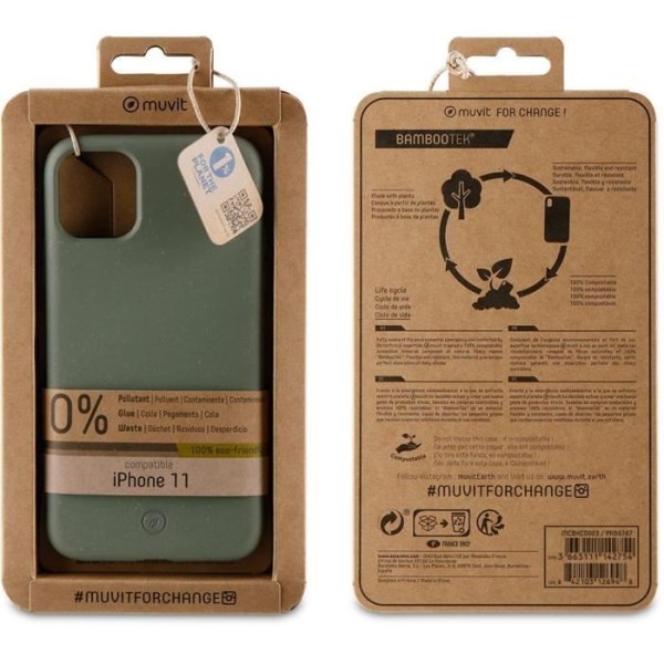 MUVIT FOR CHANGE Bambootek Moss Fodral: Apple iPhone 11