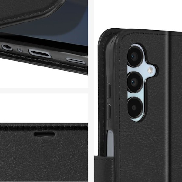 Taske til Samsung A15 5G - MAYAXESS - Pungholderfunktion med håndledsrem - Sort Svart