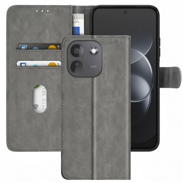 Portemonneeetui til Redmi Note 17 Pro Chesterfield-serien med støtte i grå Grå