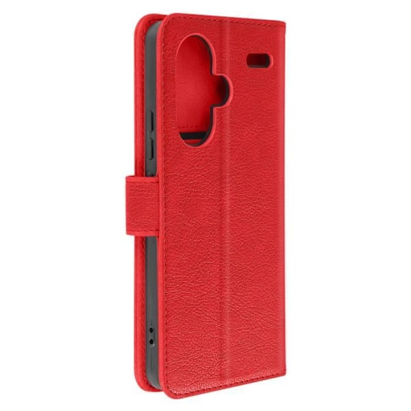 Kotelo Xiaomi Redmi Note 13 Pro Plus -puhelimelle - AVIZAR - Lompakon ja videon tuki - punainen Röd
