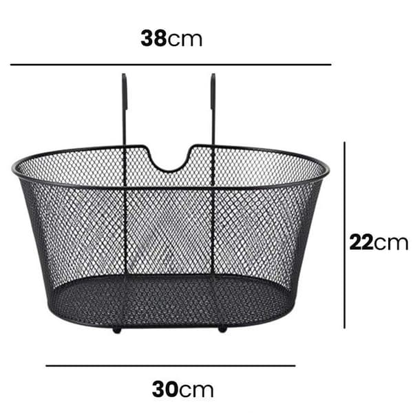 Oval Metal Cykelkurv til Indkøb og Tilbehør Sort
