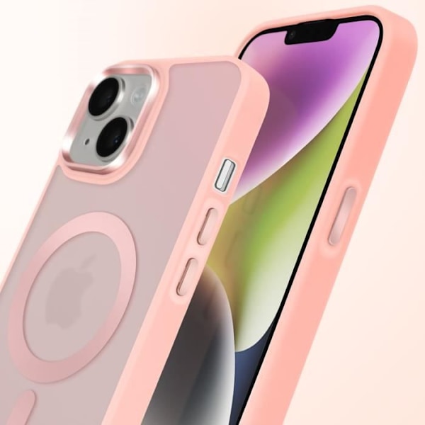 MagSafe-skal för iPhone 14 Matt Frostad Baksida Rosa Räknare Rosa