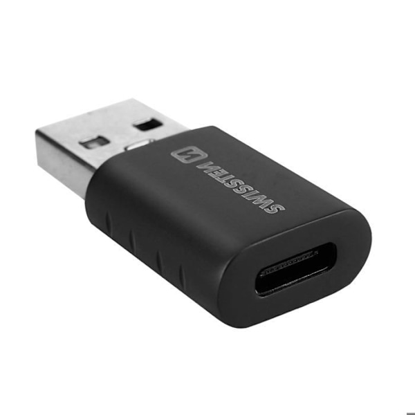 USB 3.0 - USB-C -sovitin Swissten - Siirto ja lataus - Musta