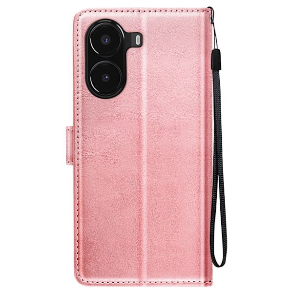 Xiaomi Poco X7 Pro - Käsinauhan Lompakkokotelo, Vaaleanpunainen Kulta Rosa