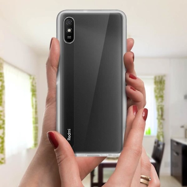 Skyddande skal - AVIZAR - Xiaomi Redmi 9A - Hård baksida - Mjuk framsida - Transparent Transparent