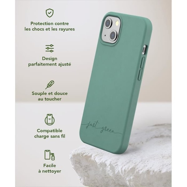 Night Green biologisk nedbrydeligt cover til iPhone 13 Just Green