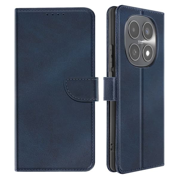 Fodral för Redmi Note 15 5G Läderlook med kortfack och ställfunktion Mörkblå Blå