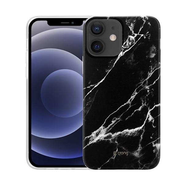 Telefoncover - Crong - Marmor Case - Marmorimitations - Sort - Blød Sort