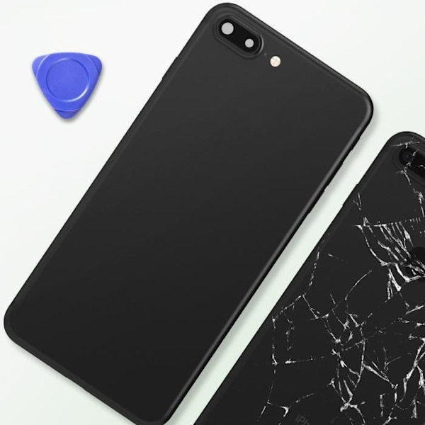 iPhone 7 Plus chassis - AVIZAR - Udskiftningsbagcover Sort - Hurtig og nem reparation Svart