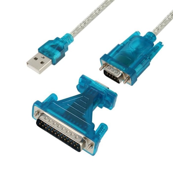USB 2.0-adapter - LinQ - DB25 og DB9 - Lys blå - Forbindelse til industrielle enheder