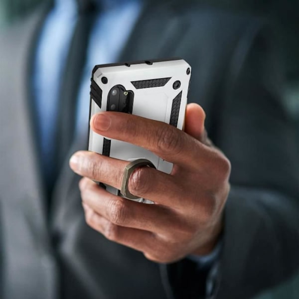 Coque - Samsung - Galaxy Note 10 Plus - Stiv og Blød - Video Støtte Ring - Grå Grå