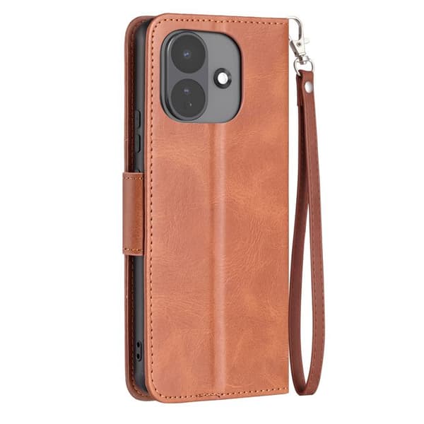 Vintage Etui Tegnebog til Redmi Note 17 Pro med Video Støtte og Brun Håndledsrem brun