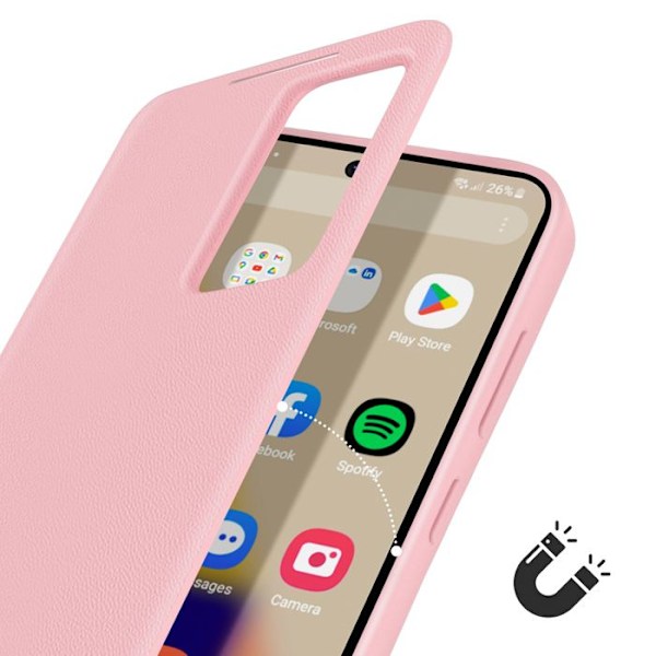Fönsteretui för Samsung Galaxy S23 med kortfack i rosa Rosa