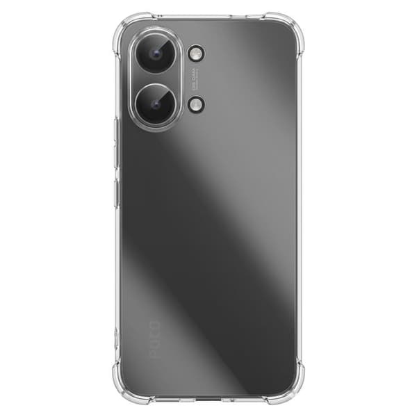 Silicone Cover til Poco X8 Pro Max med Bumperhjørner, Forstærket Stødabsorberende, Transparent Vit