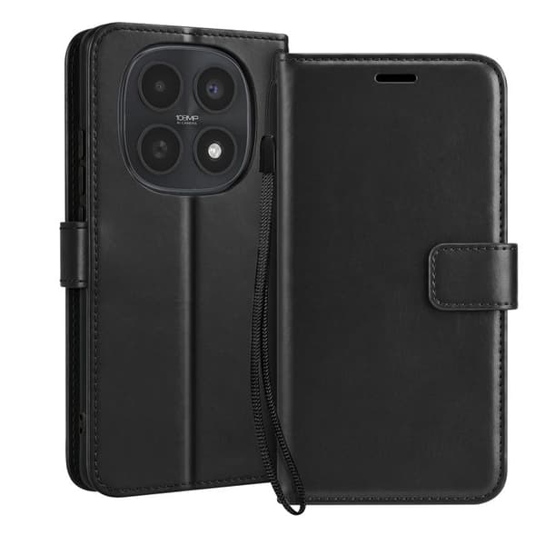 Plånboksfodral för Redmi Note 15 5G / 4G med handledsrem och ställfunktion Mayaxess Svart Svart