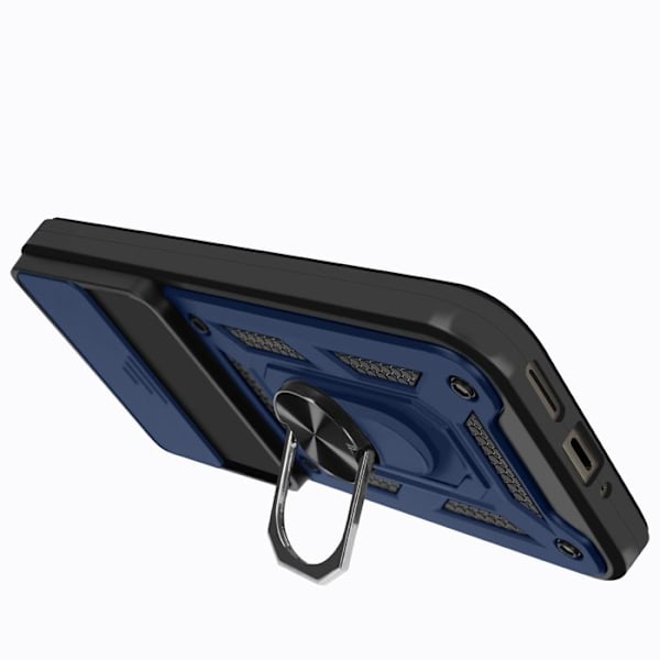 Coque för Google Pixel 9 Pro XL Med Stöd Ring Skjutbart Kameraskydd Mayaxess Blå Natt Blå