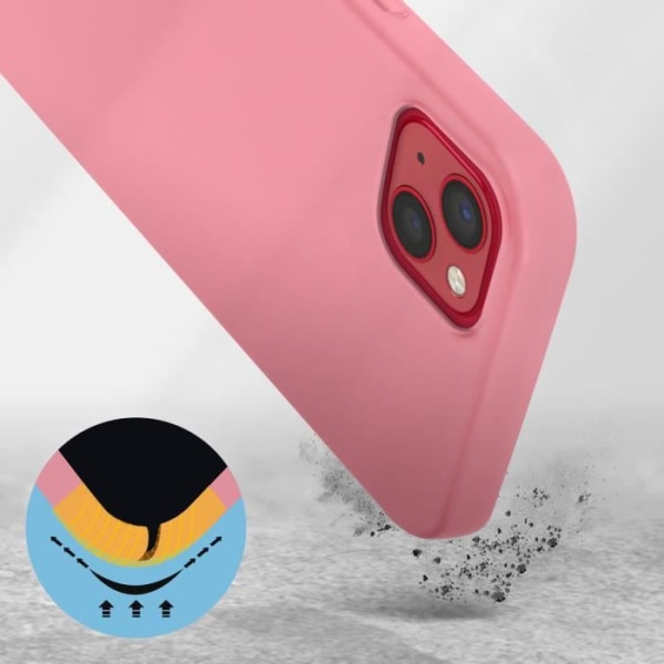 AVIZAR Skyddsfodral för iPhone 13 Mini - Halvstyv silikon - Rosa soft-touch finish Rosa