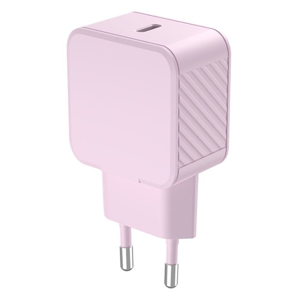 Strømforsyning - BigBen - USB-C oplader 20W - Power Delivery - Overspændingsbeskyttelse - Lyserød Rosa