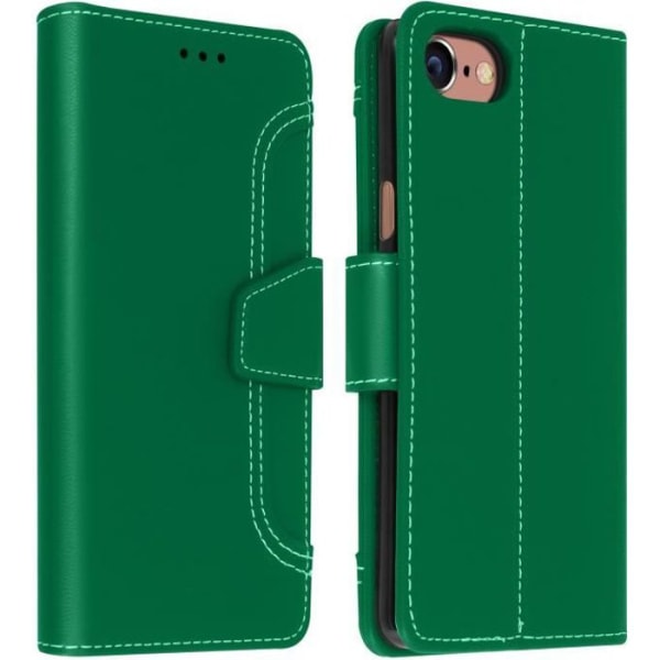 iPhone 6 / 6S / 7 / 8 / SE 2020 Cover - AVIZAR - Pungetui med stativ - Grøn - Øko-læder - Glat Grön