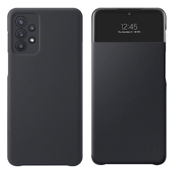 Samsung Galaxy A32 5G Etui - Original - S View Wallet Cover - Sort - Fuld beskyttelse - Taktile Svart
